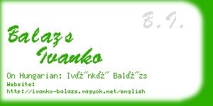 balazs ivanko business card